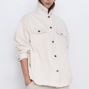 ZARA OVERSIZED CORDUROY OVERSHIRT WITH POCKETS